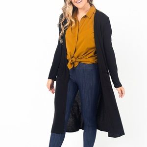 Duster Cardigan Black Brushed